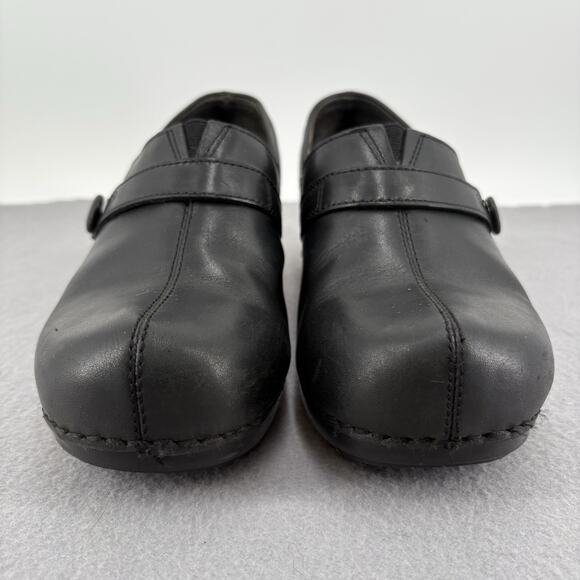 Dansko Solstice Women’s Size 38 US 8 Black Leather Clogs Nurse Work Shoes - Picture 7 of 11